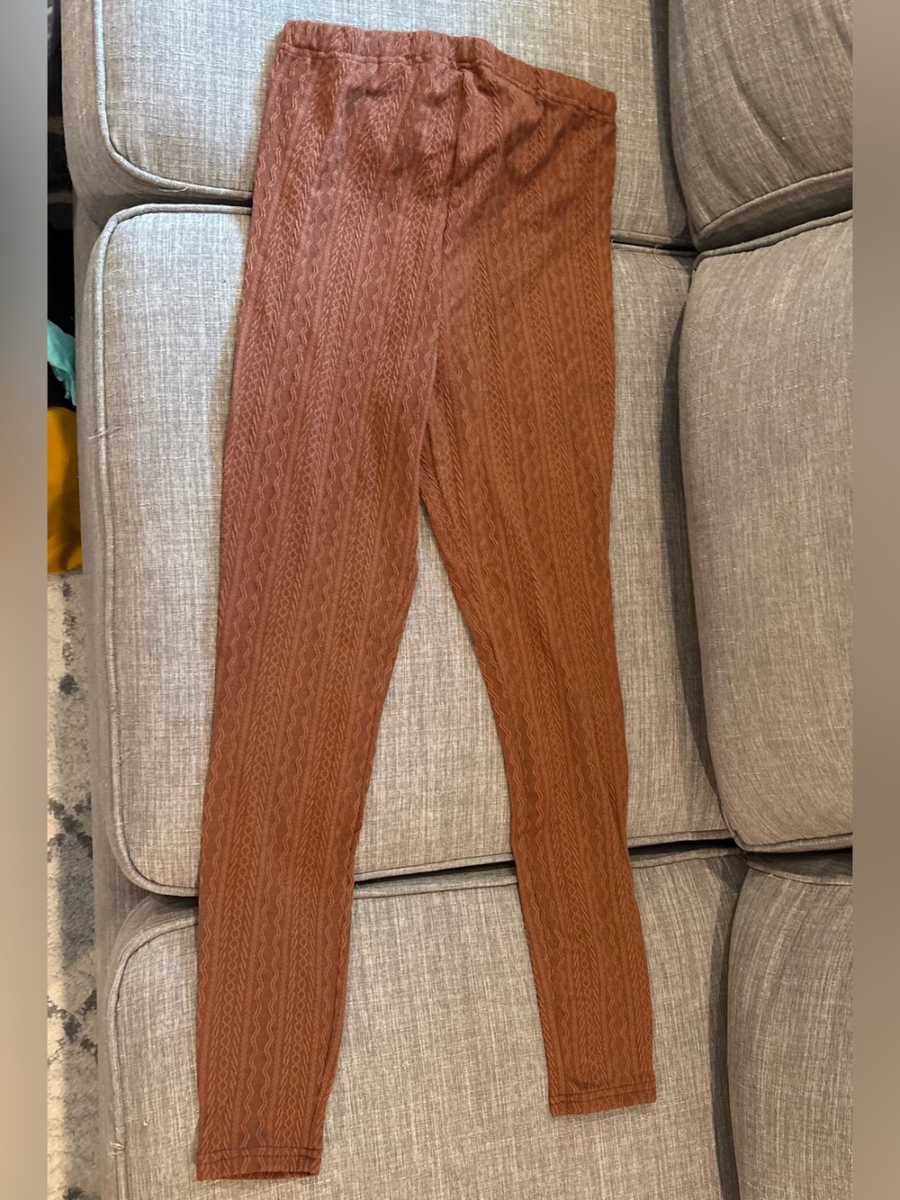 Women’s Maternity High-Rise Cable Knit Leggings - Rust